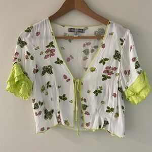 Urban Outfitters Strawberry & Butterfly Top